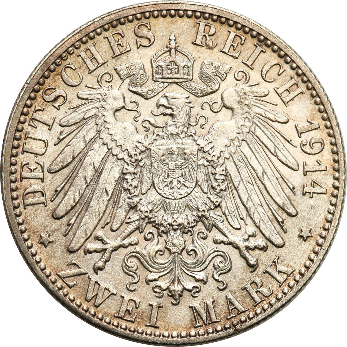 Niemcy, Wirtembergia. 2 marki 1914 F, Stuttgart
